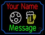 Custom Beer Glass And Football LED Neon Sign