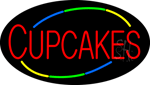 Oval Red Cupcakes Animated Neon Sign