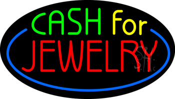 Oval Cash for Jewelry Animated Neon Sign