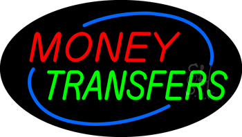 Money Transfers Animated Neon Sign