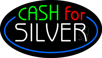 Cash for Silver Animated Neon Sign