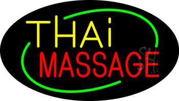Deco Style Thai Massage Animated Neon Sign
