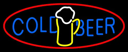 Cold Beer With Mug In Between LED Neon Sign