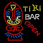 Tiki Bar Open Palm Tree Bamboo Hut LED Neon Sign