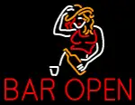 Bar Open With Girl LED Neon Sign