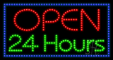 Red Open 24 Hrs Animated LED Sign