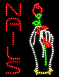 Nails Animated LED Sign