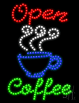 Open Coffee Animated LED Sign