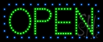 Open Blue Border and Green Letters Animated LED Sign