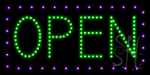 Open Purple Border and Green Letters Animated LED Sign