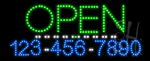 Open Close with phone number Animated LED Sign