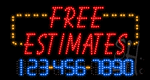 Free Estimates Phone Number Changeable Animated LED Sign