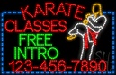 Karate with Phone Number Animated LED Sign