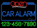 Car Alarm Open with Phone Number Animated LED Sign