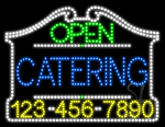 Catering Open with Phone Number Animated LED Sign