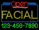 Facial Open with Phone Number Animated LED Sign