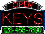 Keys Open with Phone Number Animated LED Sign