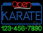 Karate Open with Phone Number Animated LED Sign