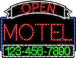 Motel Open with Phone Number Animated LED Sign
