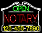 Notary Open with Phone Number Animated LED Sign