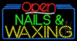 Nails and Waxing Open Animated LED Sign