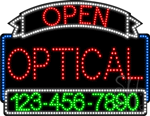 Optical Open with Phone Number Animated LED Sign
