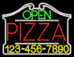 Pizza Open with Phone Number Animated LED Sign
