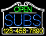 Subs Open with Phone Number Animated LED Sign