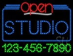 Studio Open with Phone Number Animated LED Sign
