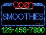 Smoothies Open with Phone Number Animated LED Sign