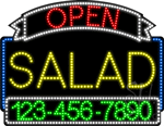 Salad Open with Phone Number Animated LED Sign