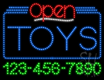 Toys Open with Phone Number Animated LED Sign