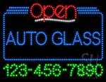 Auto Glass Open with Phone Number Animated LED Sign
