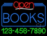 Books Open with Phone Number Animated LED Sign