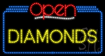 Diamonds Open Animated LED Sign