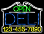 Deli Open with Phone Number Animated LED Sign