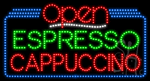 Espresso Cappuccino Open Animated LED Sign
