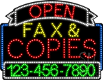 Fax Copies Open with Phone Number Animated LED Sign