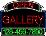 Gallery Open with Phone Number Animated LED Sign
