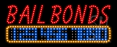 190197 24 Hours Bail Bonds Professional Good Qualified Display LED Light Sign 