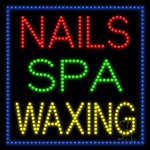 Nails Spa Waxing Animated LED Sign