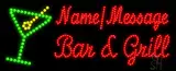 Custom Martini Glass Bar And Grill Led Sign