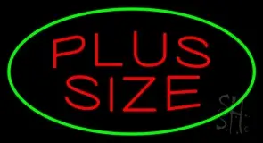 Oval Red Plus Size Green Border Neon Sign