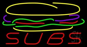 Subs Open Green Neon Sign