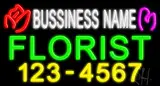 Custom Florist With Phone Number LED Neon Sign