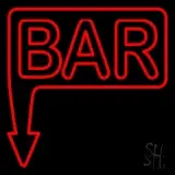 Bar With Arrow Red LED Neon Sign
