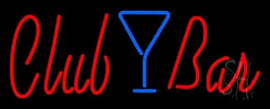 Club Bar With Martini Glass LED Neon Sign
