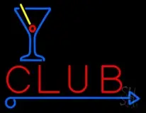 Club With Martini Glass LED Neon Sign