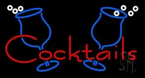 Cocktails With Two Glasses LED Neon Sign