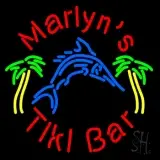 Custom Tiki Bar With Shark and Two LED Neon Sign
